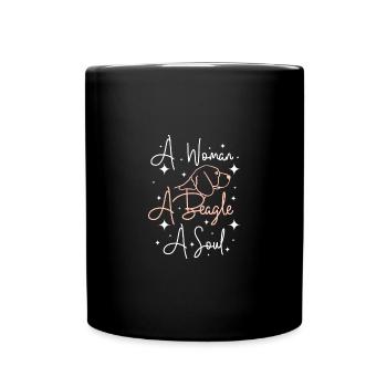 A woman a beagle a soul - Tasse einfarbig - Schwarz - Vorne