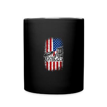 Usa Drapeau américain 4 juillet patriotique disc golf - Mug uni - noir - Devant