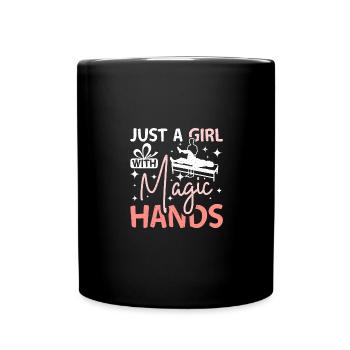 Just a girl with magic hands Chiropractor - Full Colour Mug - black - Front
