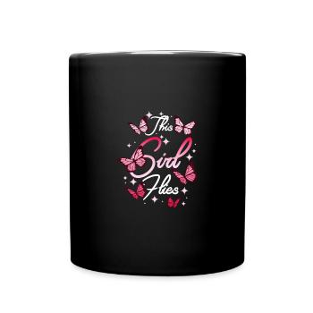 This girl flies like a Butterfly - Tasse einfarbig - Schwarz - Vorne