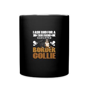 Dieu m’envoie un véritable ami mon border collie - Mug uni - noir - Devant