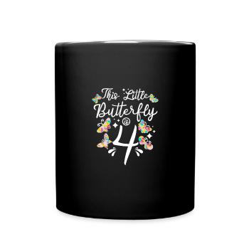 Enfants 4ème anniversaire Petit Papillon a 4 ans - Mug uni - noir - Devant