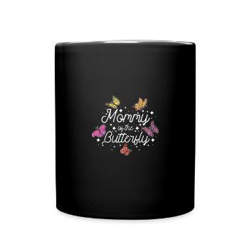 Mothers day mom, mama, mommy of the butterfly - Full Colour Mug - black - Front