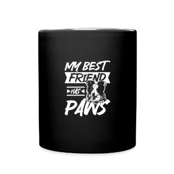 My best friend has paws border collie - Tasse einfarbig - Schwarz - Vorne