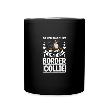 Je n’aime pas les gens J’aime mon border collie - Mug uni - noir - Devant