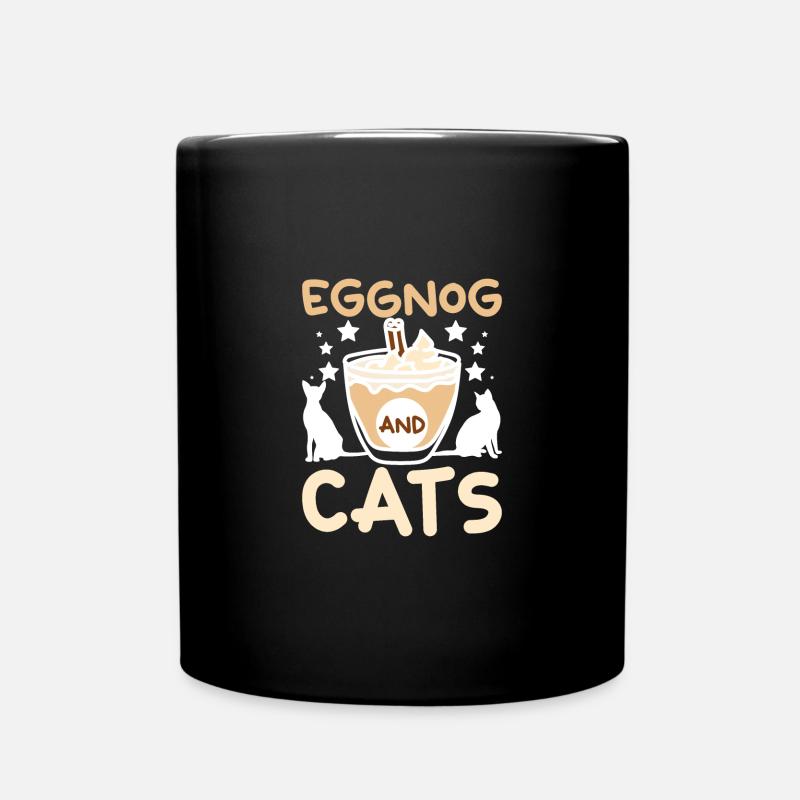 Cat Owner Christmas Lover, Eggnot and cats - Tasse einfarbig - Schwarz