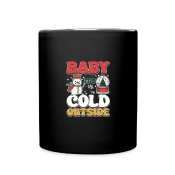Groovy christmas baby it's cold outside - Tasse einfarbig - Schwarz - Vorne