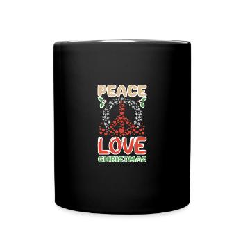 Vintage peace love groovy christmas - Tasse einfarbig - Schwarz - Vorne