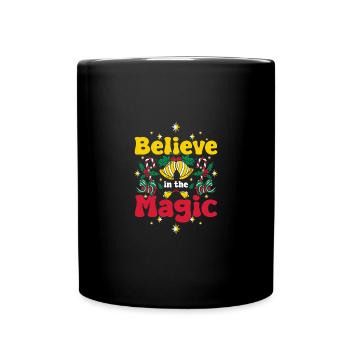 Groovy christmas believe in the magic - Tasse einfarbig - Schwarz - Vorne