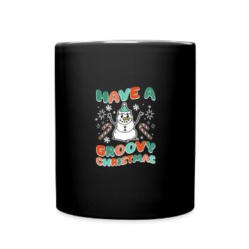 Cool vintage Snowman have a groovy christmas - Tasse einfarbig - Schwarz - Vorne