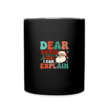 Groovy christmas dear santa I can explain - Tasse einfarbig - Schwarz - Vorne