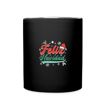 Vintage Mexican Christmas Spanish Feliz Navidad - Tasse einfarbig - Schwarz - Vorne