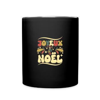Vintage French Christmas joyeux noël - Tasse einfarbig - Schwarz - Vorne