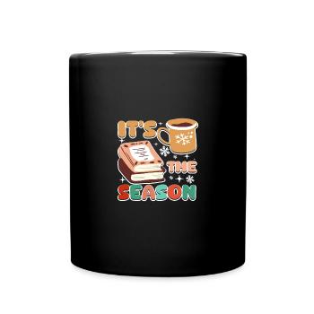It's the season christmas books and hot chocolate - Tasse einfarbig - Schwarz - Vorne