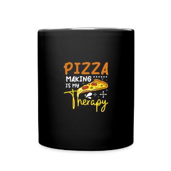 Pizza making is my therapy - Tasse einfarbig - Schwarz - Vorne