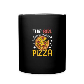 This girl makes the best pizza - Full Colour Mug - black - Front