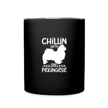 Chillin with my best friend pekingese - Full Colour Mug - black - Front
