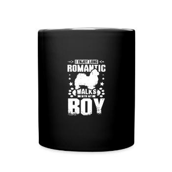 I enjoy long romantic walks with my pekingese boy - Tasse einfarbig - Schwarz - Vorne