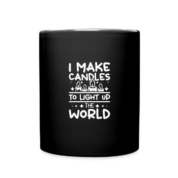 I make candles to light up the world - Tasse einfarbig - Schwarz - Vorne