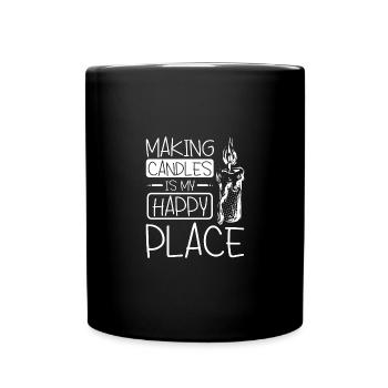 Making candles is my happy place - Tasse einfarbig - Schwarz - Vorne