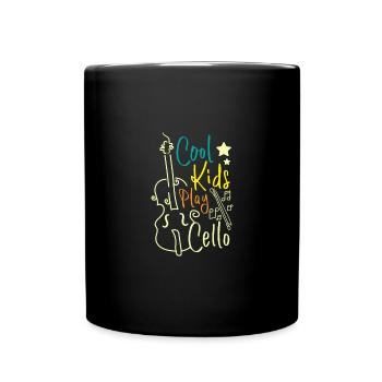 For Children Cool kids play cello - Full Colour Mug - black - Front