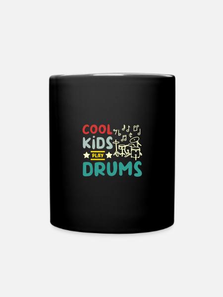 For children, cool kids play drums - Tasse einfarbig - Schwarz