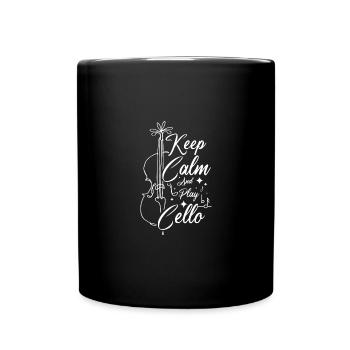Keep calm and play cello - Full Colour Mug - black - Front