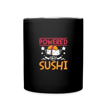 Propulsé par sushi - Mug uni - noir - Devant