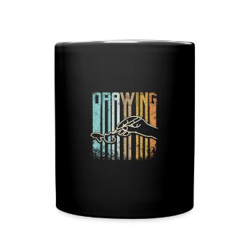 Retro Vintage Drawing - Tasse einfarbig - Schwarz - Vorne