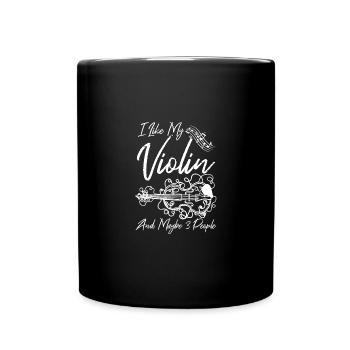 I like my violin and maybe 3 people - Full Colour Mug - black - Front