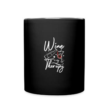 Wine making is my therapy - Tasse einfarbig - Schwarz - Vorne