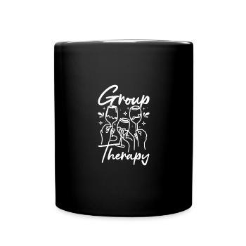 Wine making drinking group therapy - Full Colour Mug - black - Front