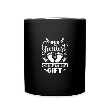 Becoming Mom & Dad, our greatest christmas gift - Full Colour Mug - black - Front