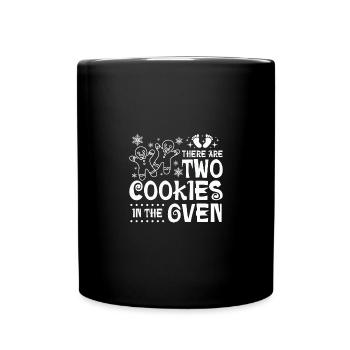 Jumeaux de Noël, il y a deux biscuits dans le four - Mug uni - noir - Devant