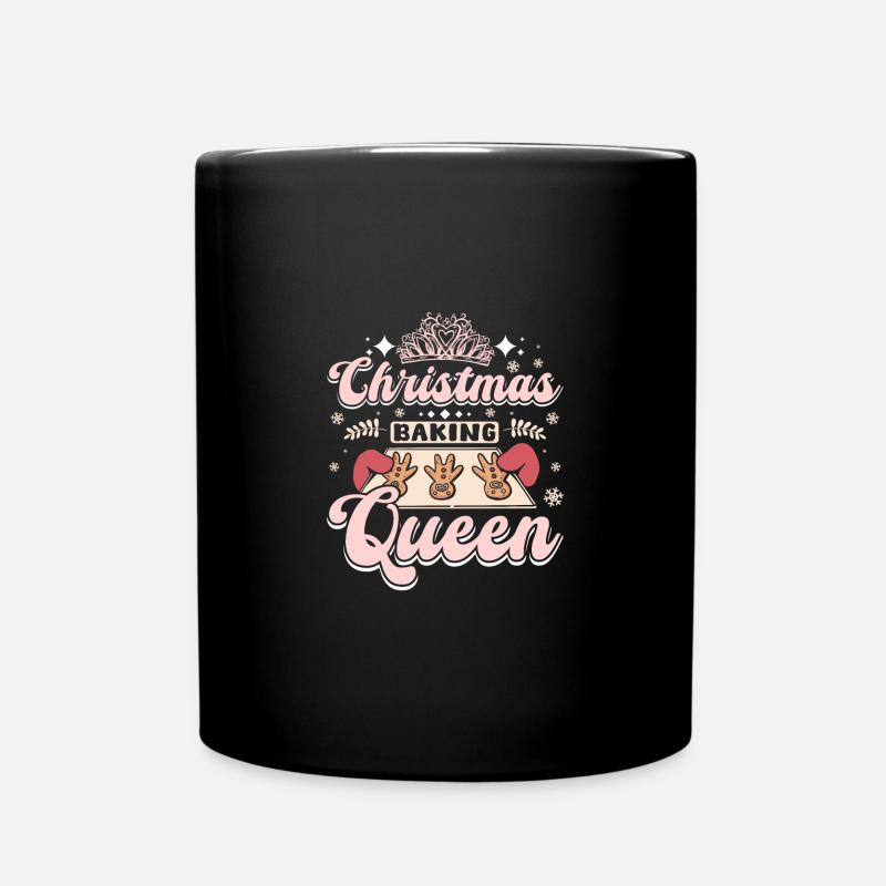 Xmas Christmas cookie baking queen - Tasse einfarbig - Schwarz
