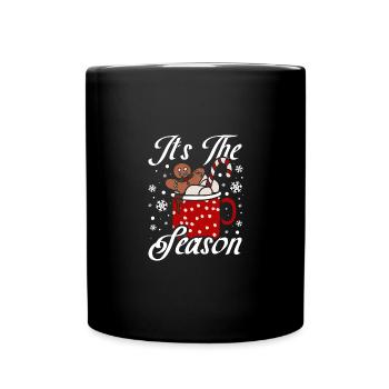 C’est la saison des biscuits de Noël et du chocolat chaud - Mug uni - noir - Devant