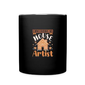 Christmas baking gingerbread house artist - Full Colour Mug - black - Front