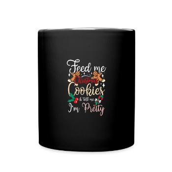 Nourrissez-moi des biscuits de Noël et dites-moi que je suis jolie - Mug uni - noir - Devant