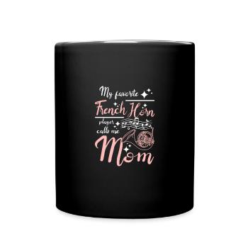 Mon corniste préféré m’appelle maman - Mug uni - noir - Devant