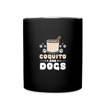 Dog Owner Christmas Lover, coquito and dogs - Tasse einfarbig - Schwarz - Vorne