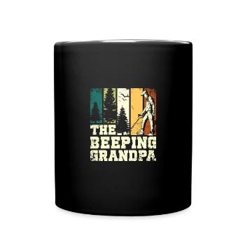 Papa Grand-père, Le papillet bip de pêche à la terre - Mug uni - noir - Devant