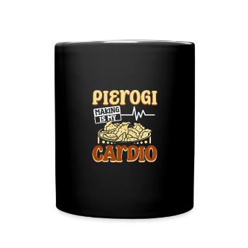 Pierogi making is my cardio - Full Colour Mug - black - Front