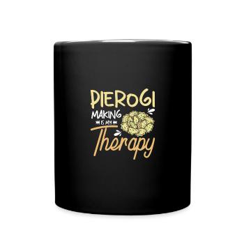 Pierogi making is my Therapy - Full Colour Mug - black - Front