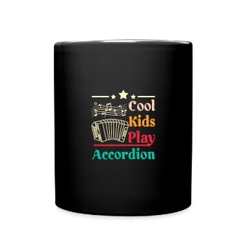 Les enfants Cool les enfants jouent de l’accordéon - Mug uni - noir - Devant
