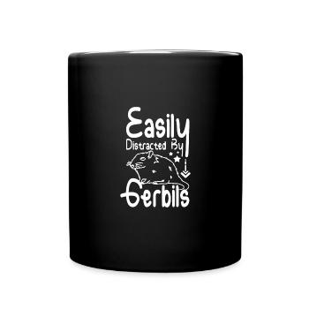 Easily distracted by gerbils - Full Colour Mug - black - Front