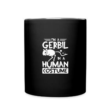 I'm a gerbil in a human costume - Full Colour Mug - black - Front