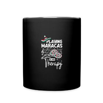 Playing maracas is my therapy - Full Colour Mug - black - Front