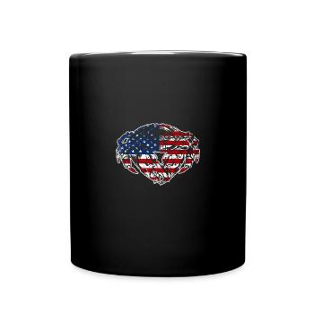Usa American flag 4th of July Crabbing - Tasse einfarbig - Schwarz - Vorne