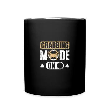 Crab fishing Crabbing mode on - Full Colour Mug - black - Front