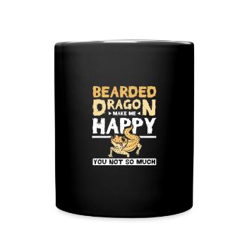 Dragon barbu me rend heureux toi pas tellement - Mug uni - noir - Devant